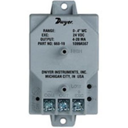 DWYER INSTRUMENTS Differential Pressure Transmitter, 04 In 668-19